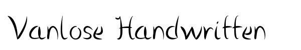 Vanlose Handwritten font preview